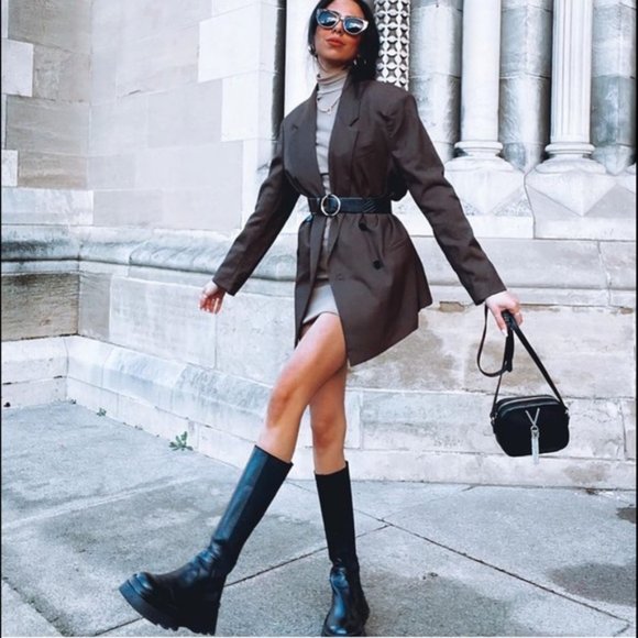 Zara Black Lug Sole Boots NWT - Picture 13 of 16